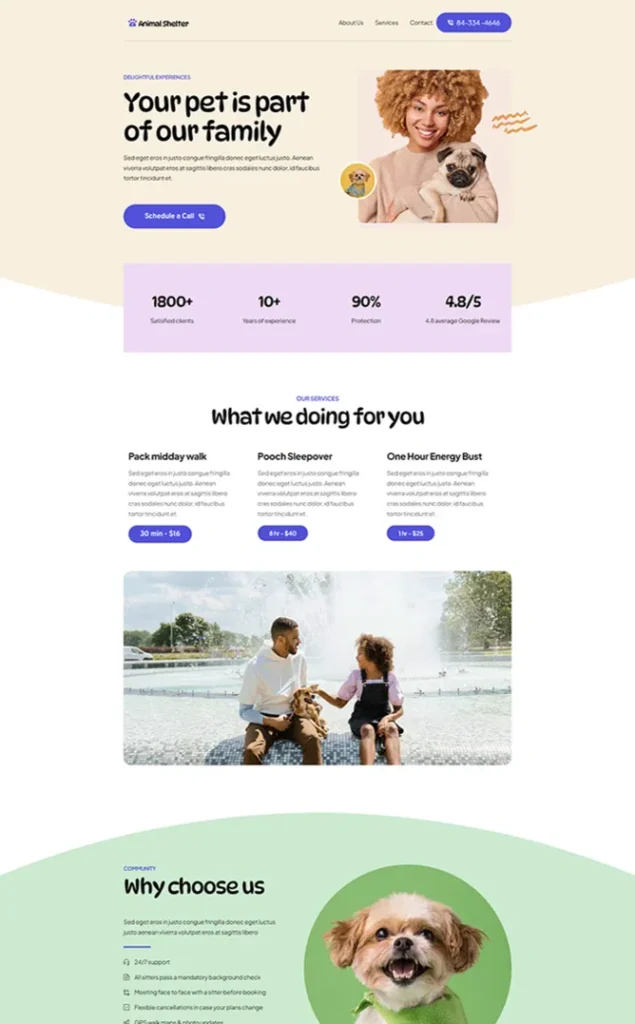 Modèle de site Refuge Pour Animaux — WordPress par WPUltime
