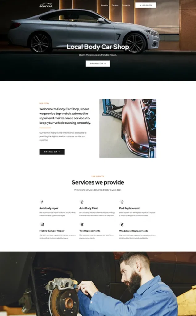 Modèle de site Carrosserie — WordPress par WPUltime