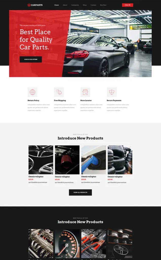 Modèle de site Pieces Automobiles — WordPress par WPUltime