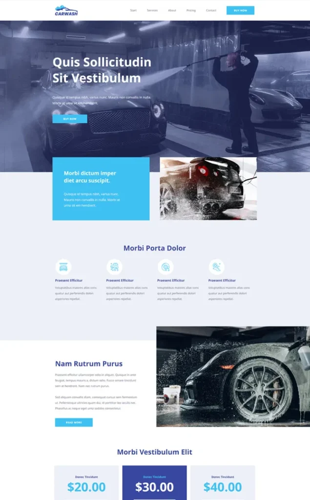 Modèle de site Lavage Voiture — WordPress par WPUltime