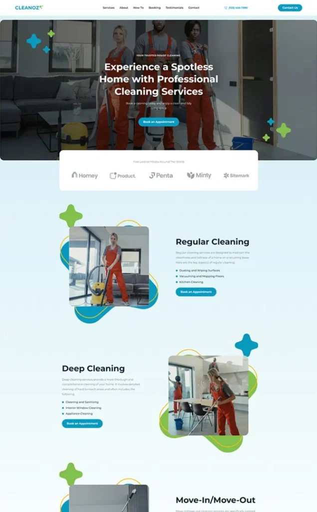 Modèle de site Societe Nettoyage — WordPress par WPUltime