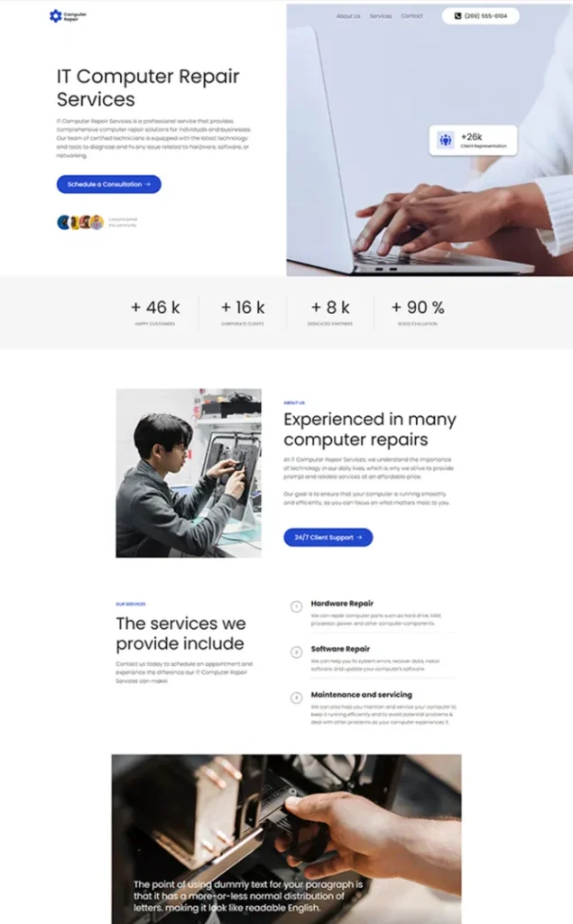 Modèle de site Reparation De Pc — WordPress par WPUltime