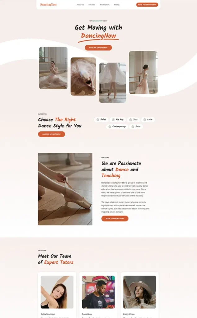 Modèle de site Dancingtutor — WordPress par WPUltime