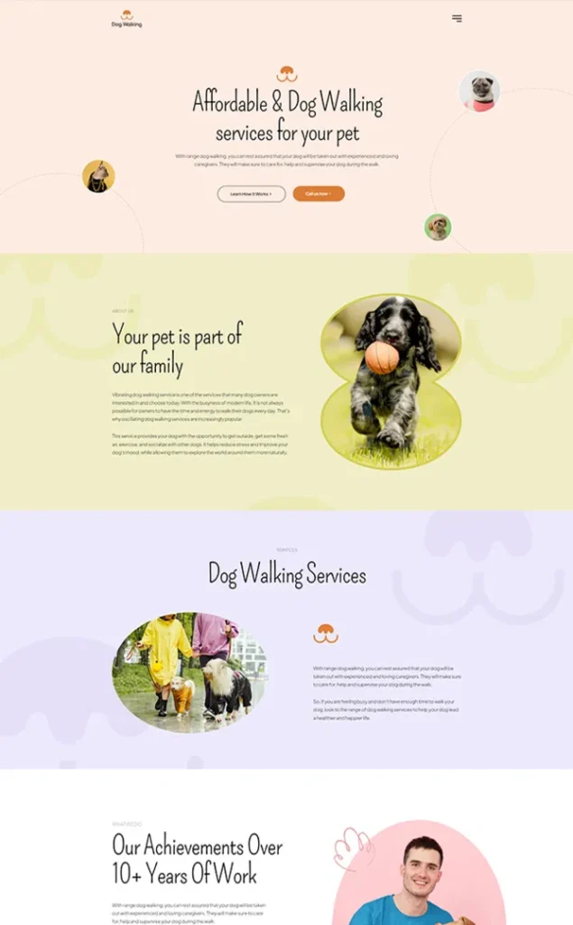 Modèle de site Dogwalking — WordPress par WPUltime