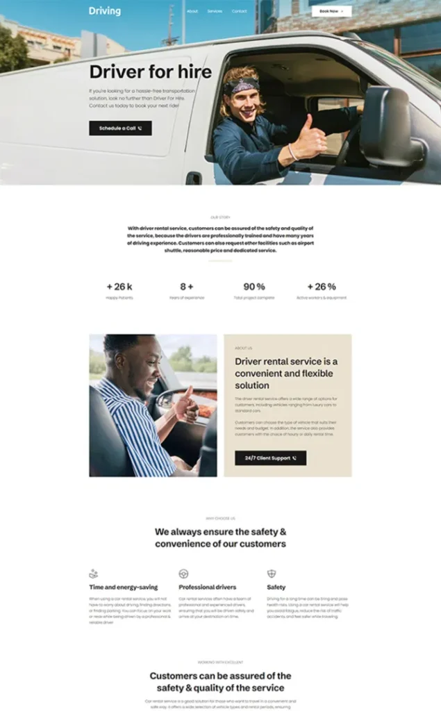 Modèle de site Chauffeur — WordPress par WPUltime