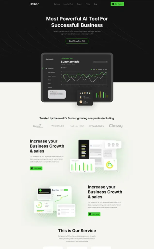 Modèle de site Saas — WordPress par WPUltime