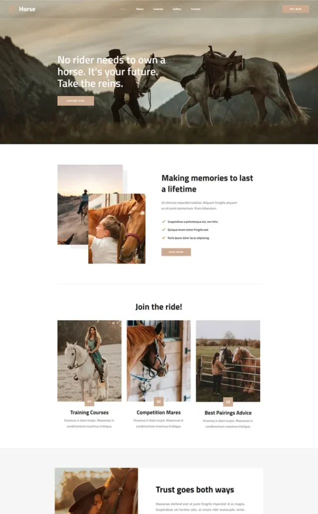 Modèle de site Horses — WordPress par WPUltime