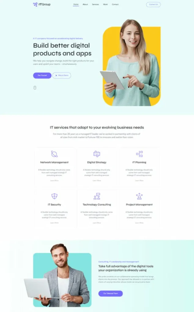 Modèle de site Groupe Informatique — WordPress par WPUltime