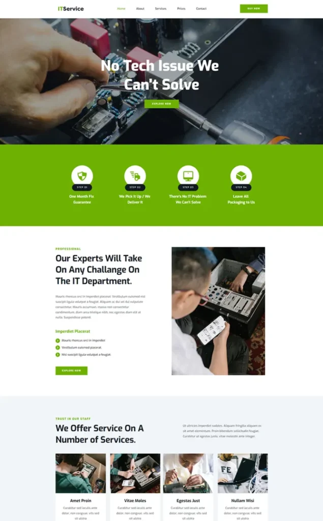 Modèle de site Depannage Informatique — WordPress par WPUltime