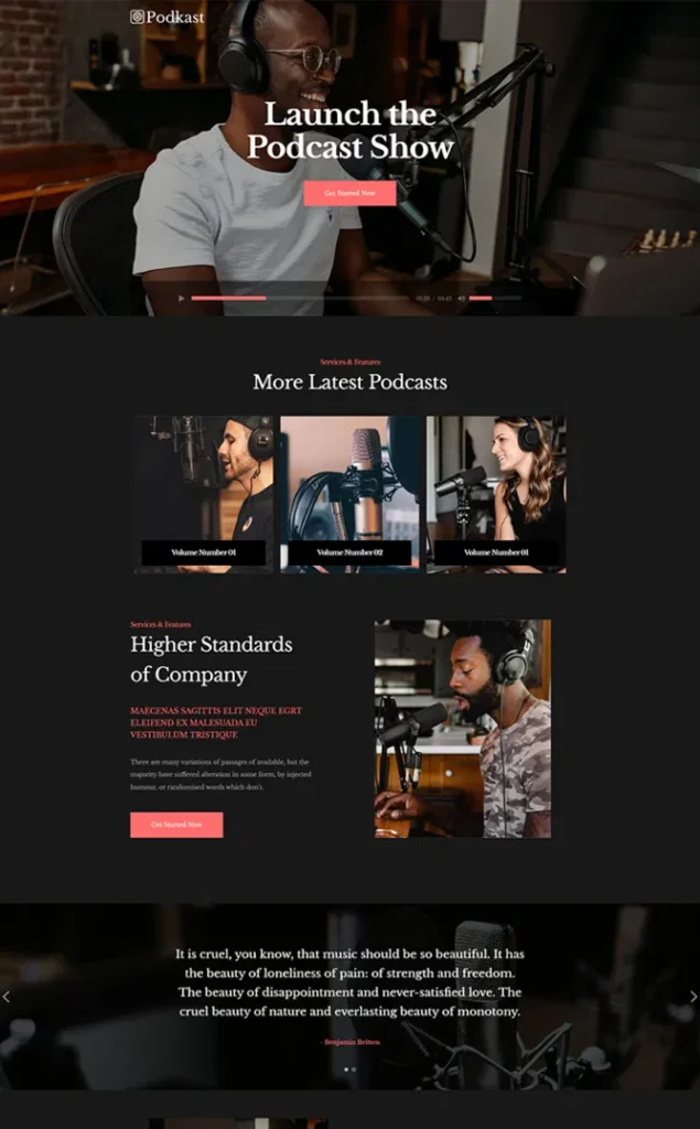 Modèle de site Podkast — WordPress par WPUltime