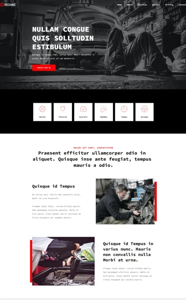 Modèle de site Mecanicien — WordPress par WPUltime