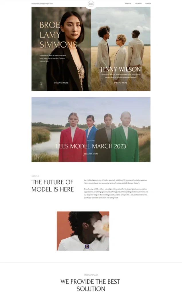 Modèle de site Agence Manequin — WordPress par WPUltime