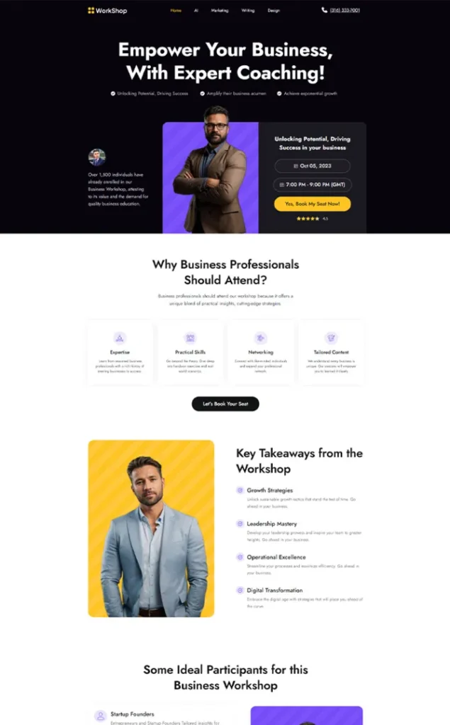 Modèle de site Coaching — WordPress par WPUltime