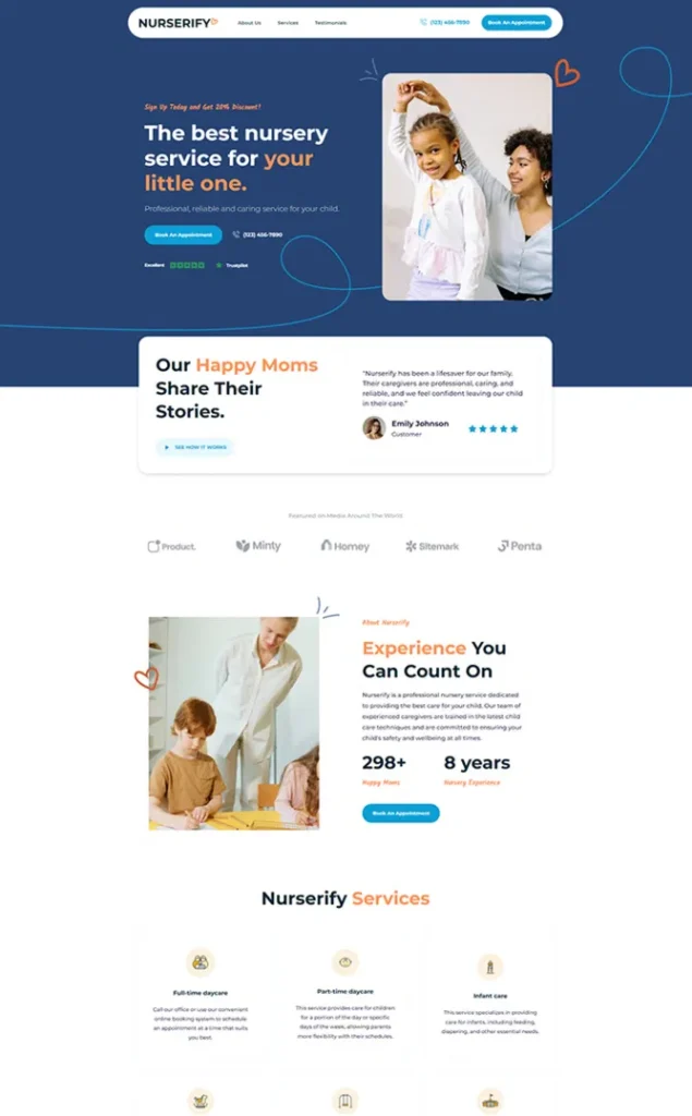 Modèle de site Nurserie — WordPress par WPUltime