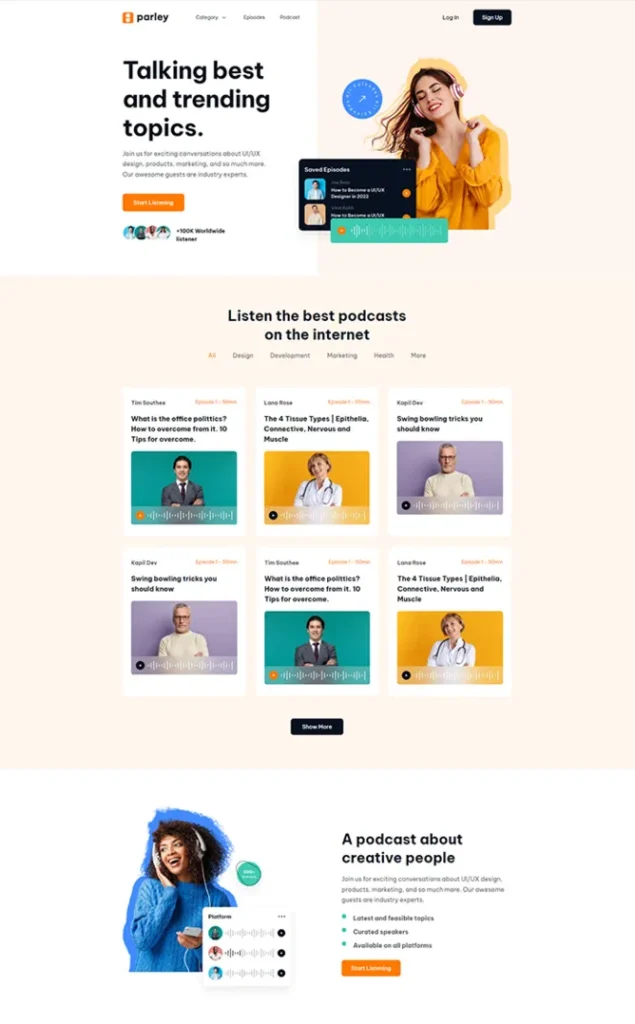 Modèle de site Podcast — WordPress par WPUltime