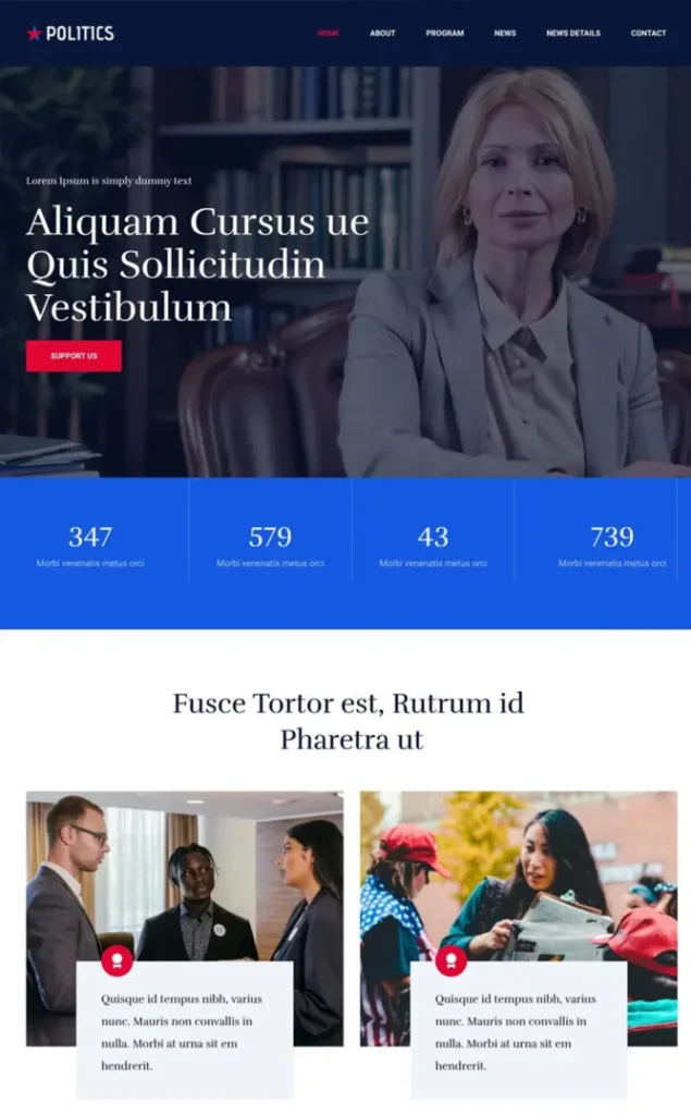 Modèle de site Politique — WordPress par WPUltime