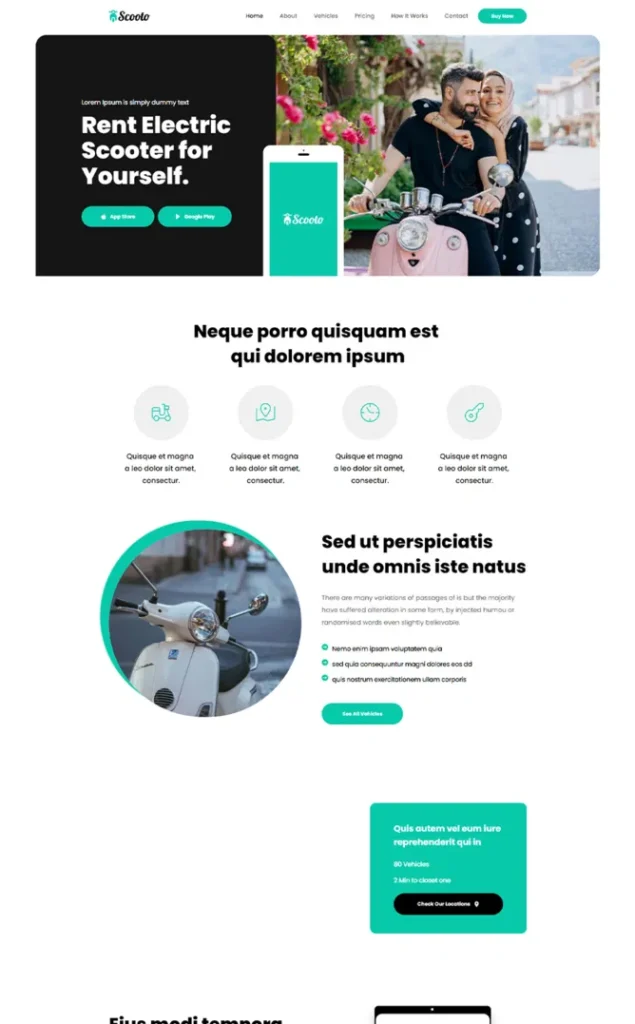 Modèle de site Location Scooter — WordPress par WPUltime