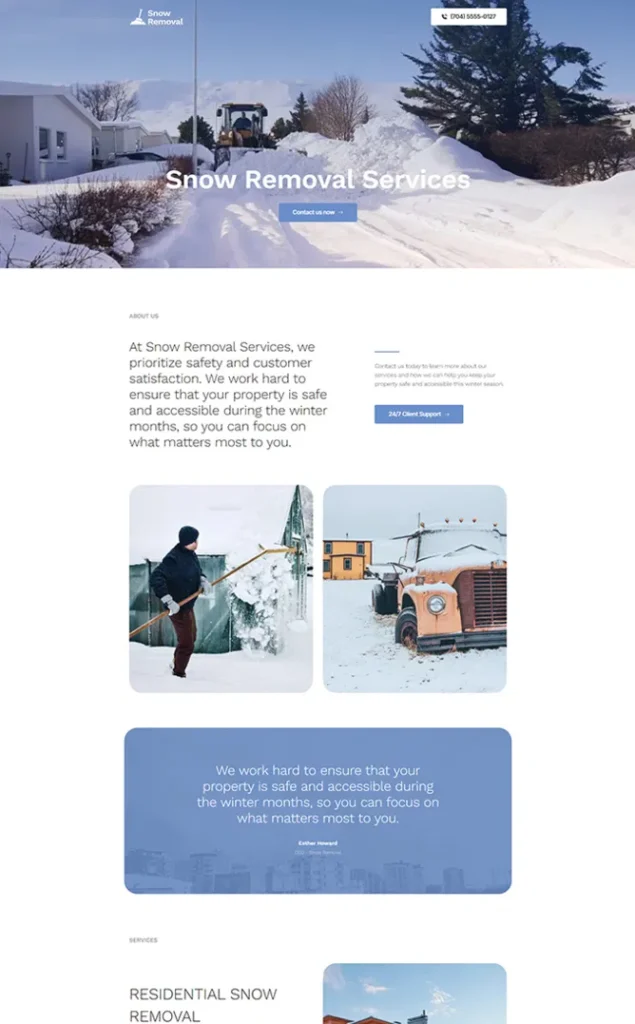 Modèle de site Deneigement — WordPress par WPUltime