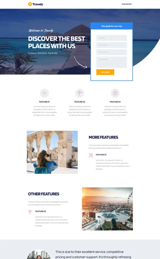 Modèle de site Travely — WordPress par WPUltime