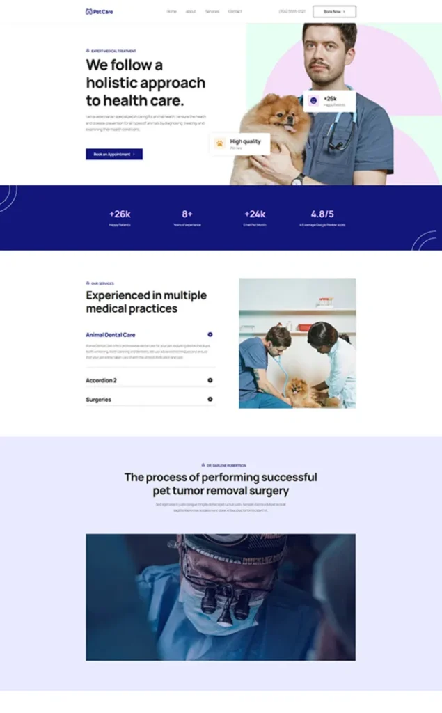 Modèle de site Veterinary — WordPress par WPUltime